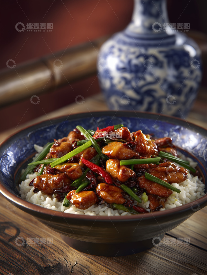 高清大图下载【趣麦麦图】宫保鸡丁盖饭1