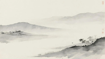 中国风水墨山峰背景