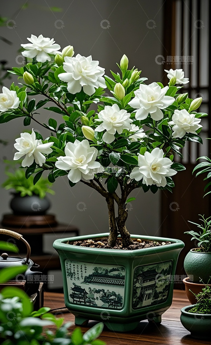 高清大图下载【趣麦麦图】山茶花盆栽1