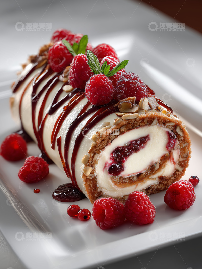 高清大图下载【趣麦麦图】甜品蛋糕卷瑞士卷摄影图8