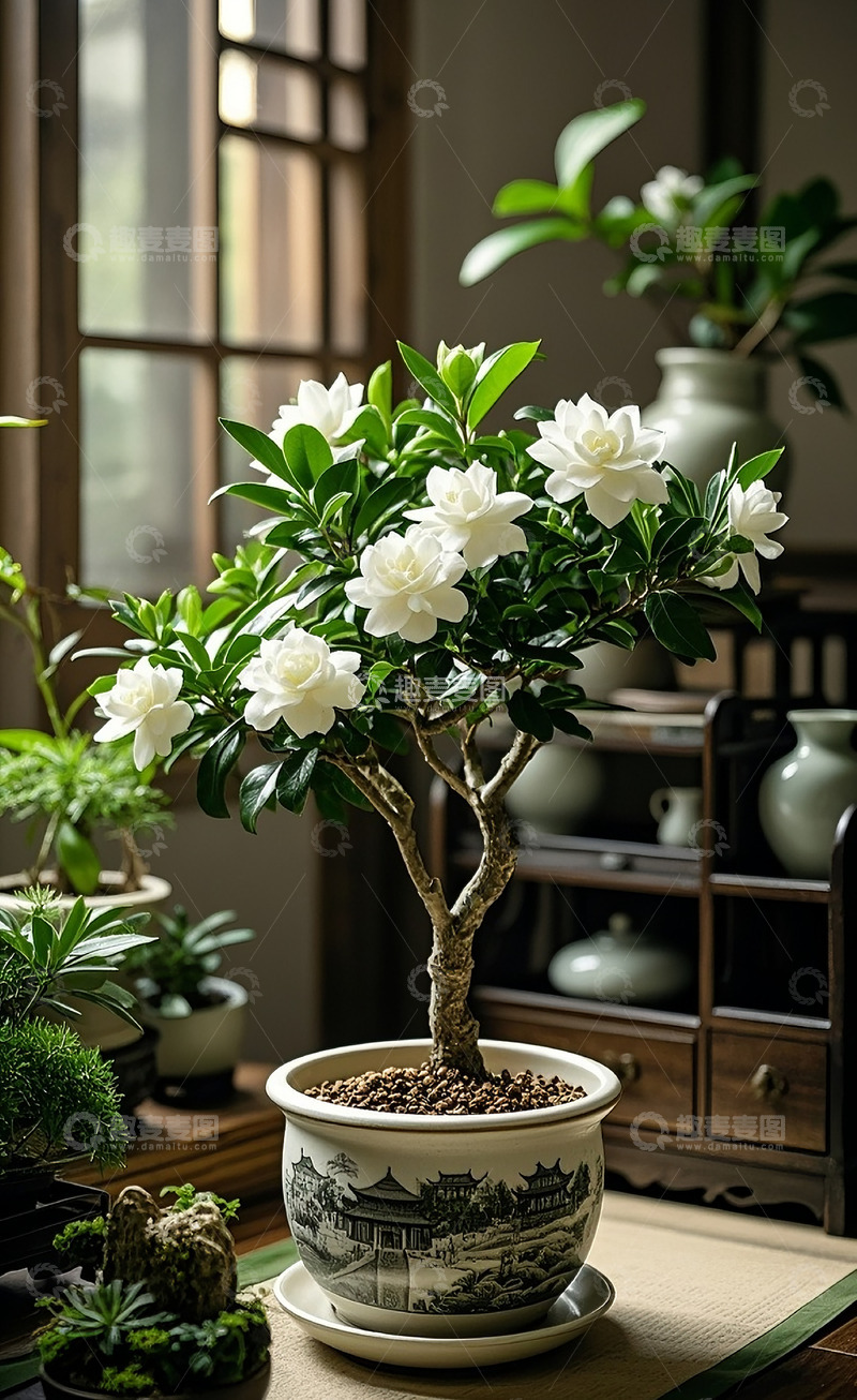 高清大图下载【趣麦麦图】山茶花盆栽2