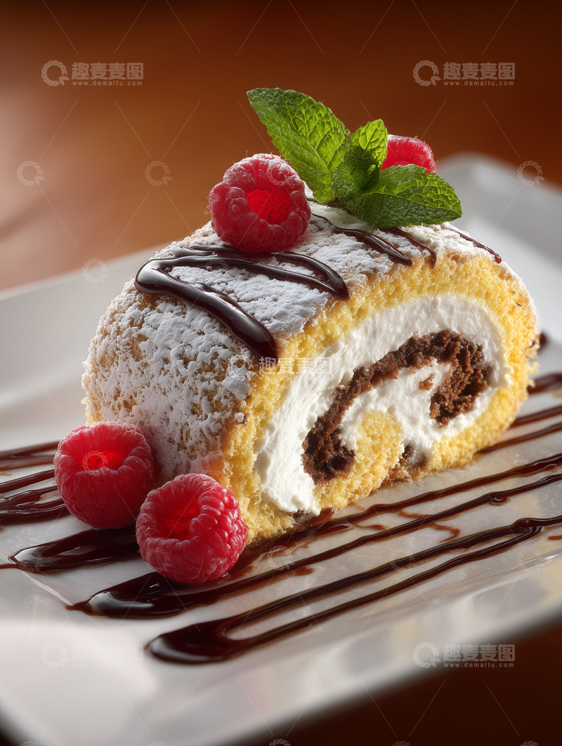 高清大图下载【趣麦麦图】甜品蛋糕卷瑞士卷摄影图7