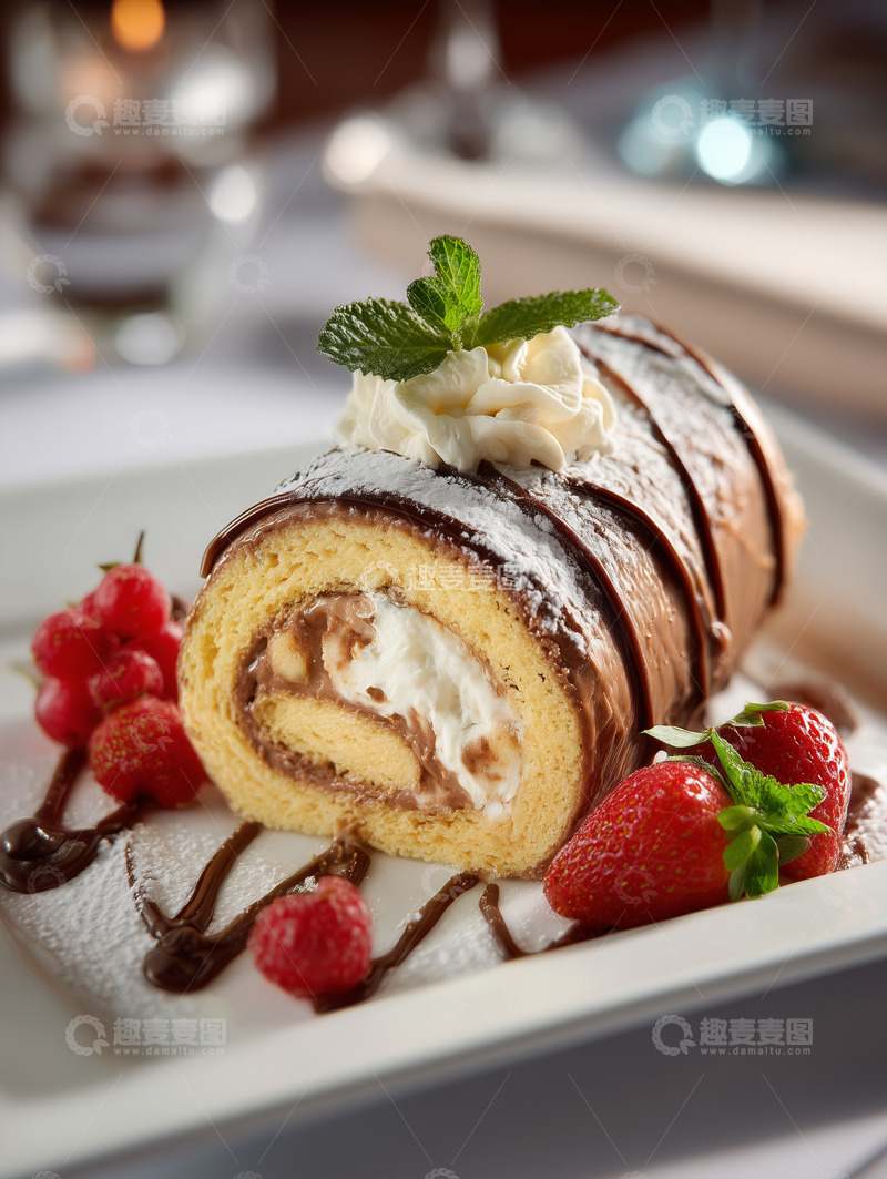高清大图下载【趣麦麦图】甜品蛋糕卷瑞士卷摄影图12