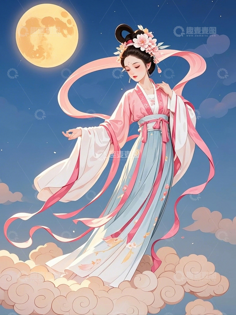 高清大图下载【趣麦麦图】中秋节嫦娥人物8