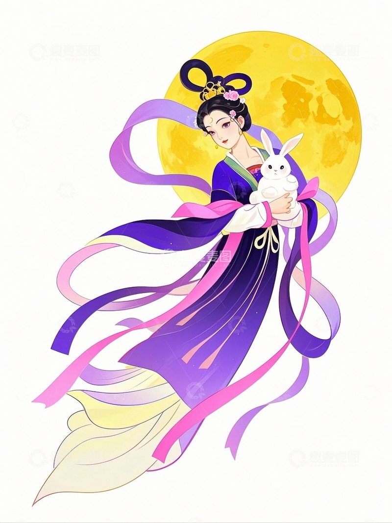 高清大图下载【趣麦麦图】中秋节嫦娥人物3