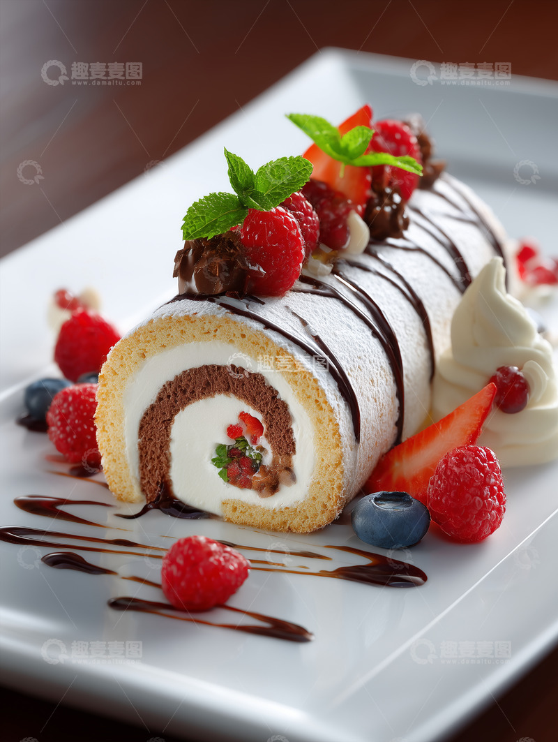 高清大图下载【趣麦麦图】甜品蛋糕卷瑞士卷摄影图34