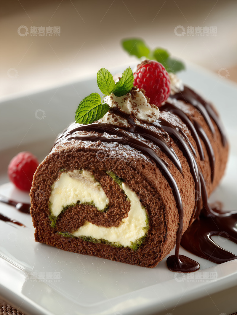 高清大图下载【趣麦麦图】甜品蛋糕卷瑞士卷摄影图32