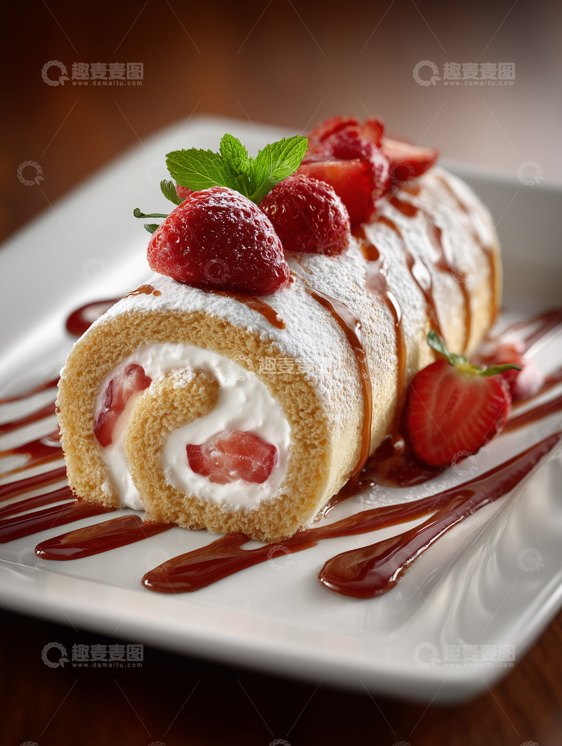 高清大图下载【趣麦麦图】甜品蛋糕卷瑞士卷摄影图11