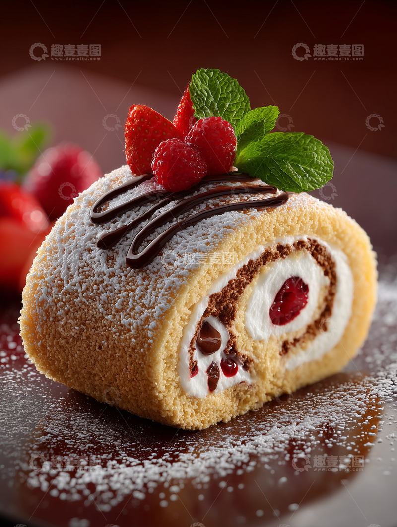 高清大图下载【趣麦麦图】甜品蛋糕卷瑞士卷摄影图25