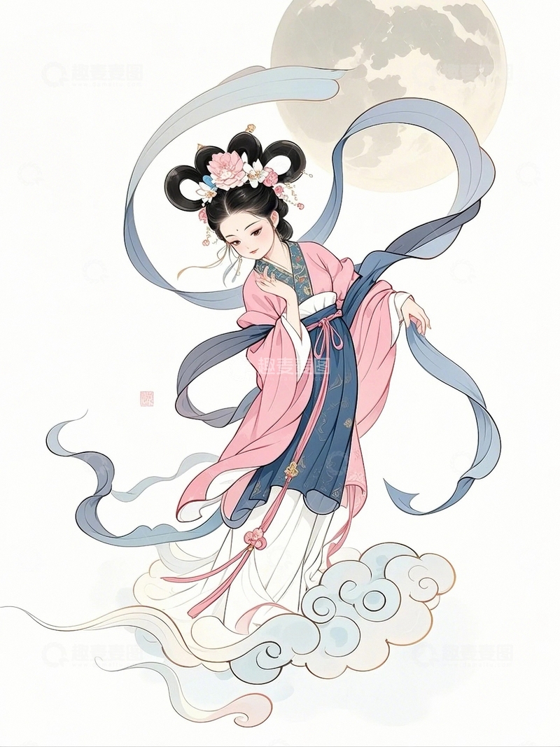 高清大图下载【趣麦麦图】中秋节嫦娥人物9