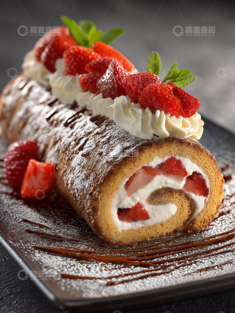 高清大图下载【趣麦麦图】甜品蛋糕卷瑞士卷摄影图9