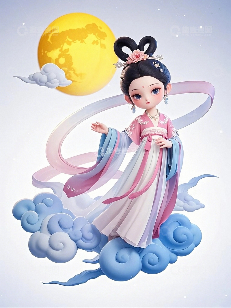 高清大图下载【趣麦麦图】中秋节嫦娥人物6