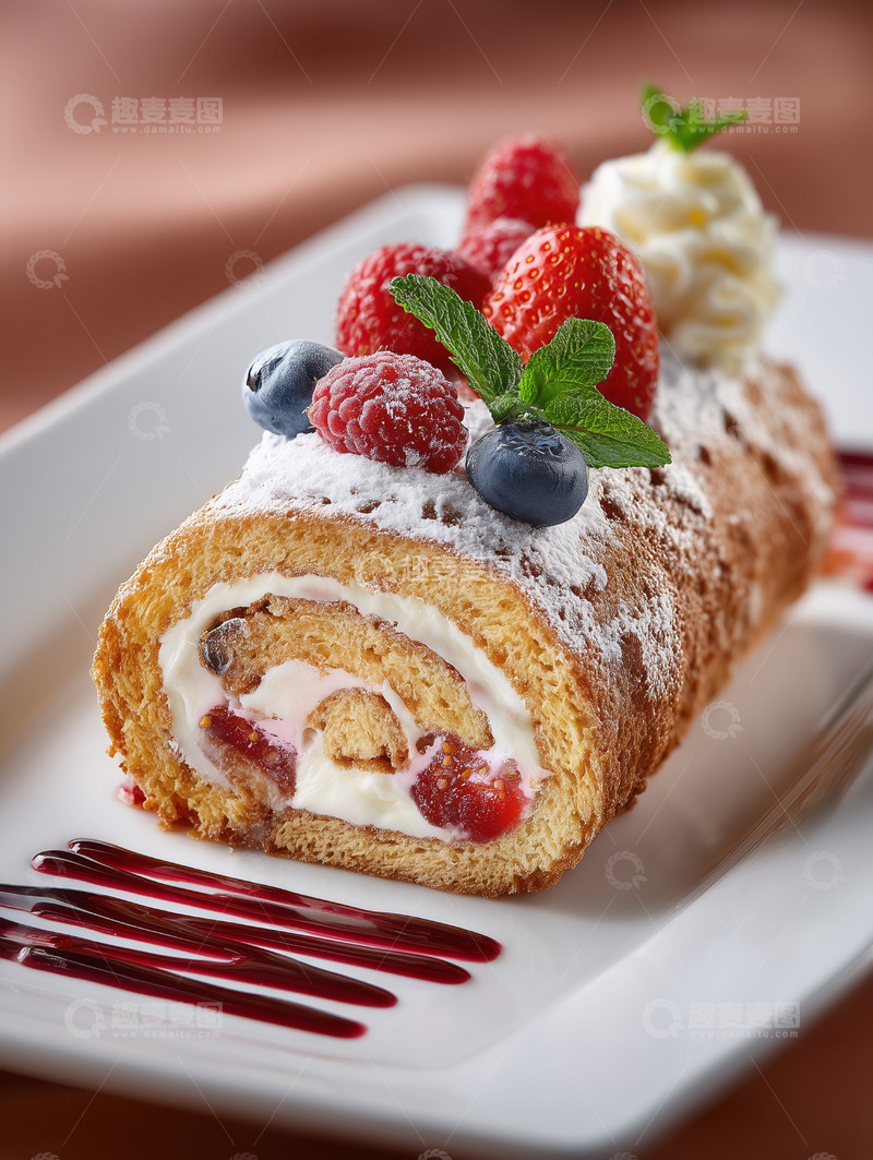 高清大图下载【趣麦麦图】甜品蛋糕卷瑞士卷摄影图29