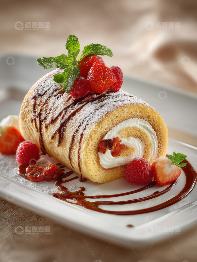 高清大图下载【趣麦麦图】甜品蛋糕卷瑞士卷摄影图28