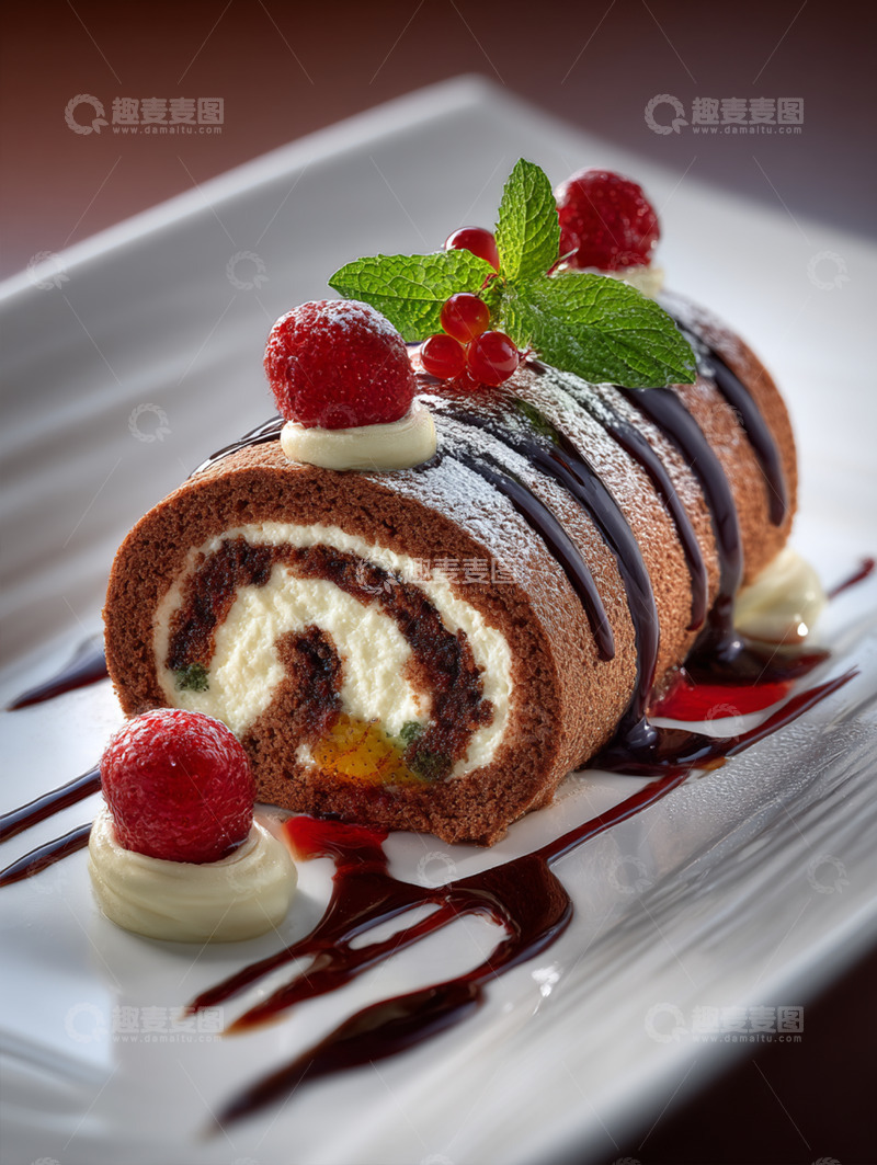 高清大图下载【趣麦麦图】甜品蛋糕卷瑞士卷摄影图20