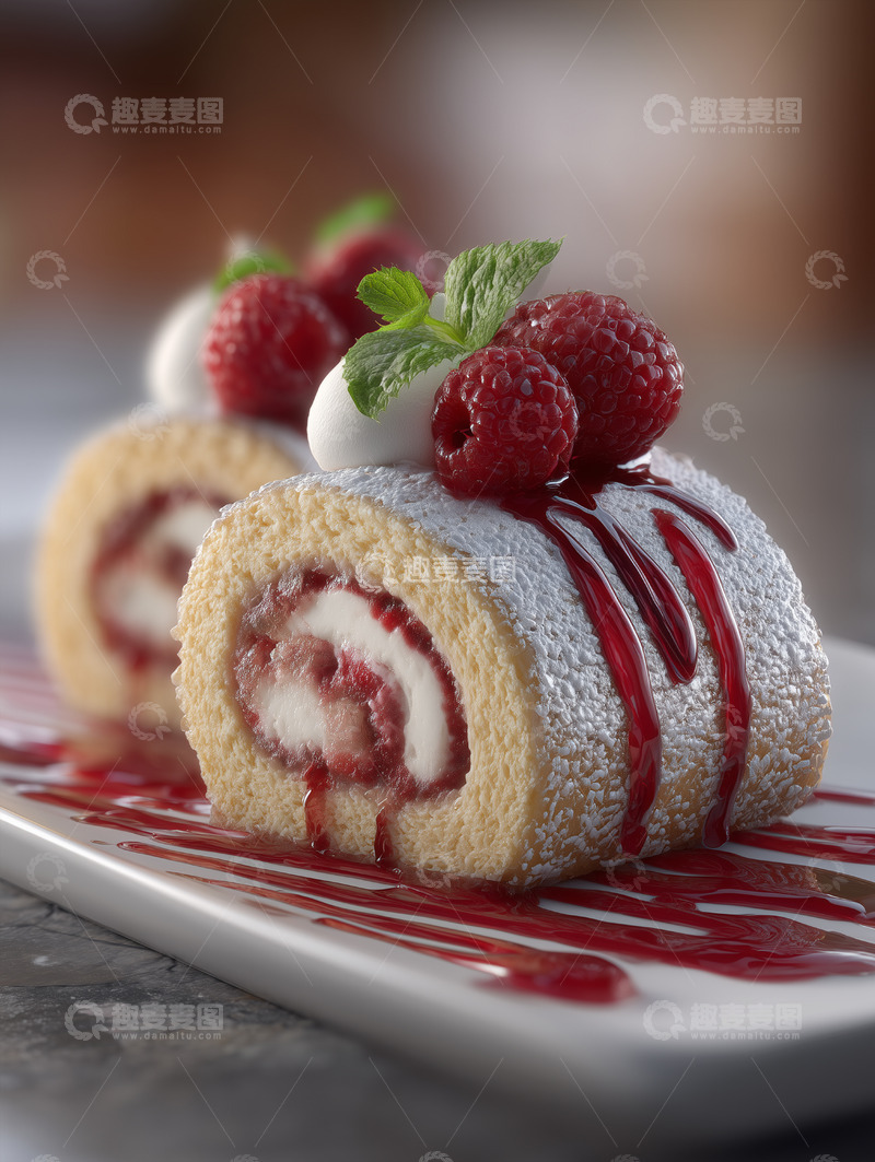 高清大图下载【趣麦麦图】甜品蛋糕卷瑞士卷摄影图10