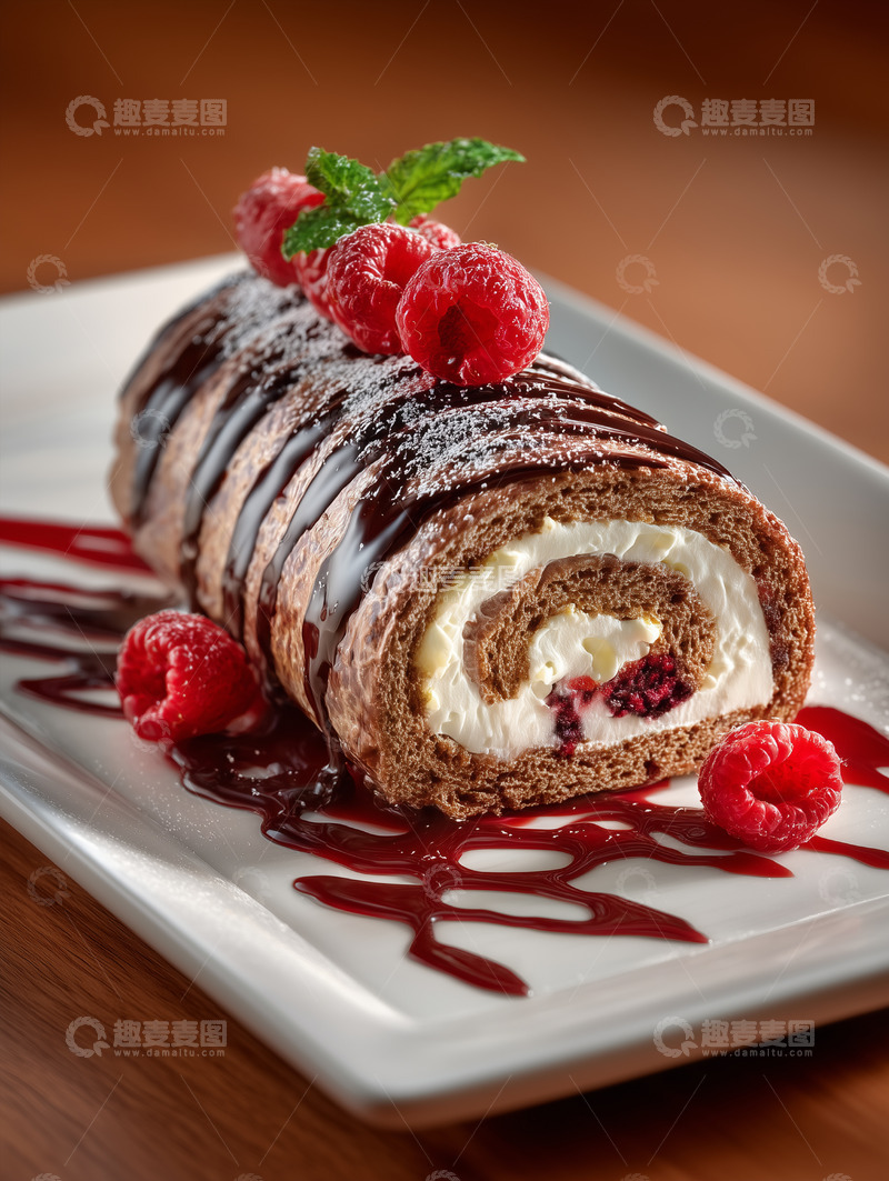 高清大图下载【趣麦麦图】甜品蛋糕卷瑞士卷摄影图18