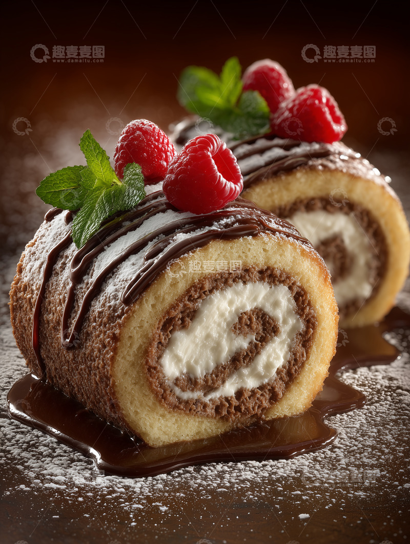高清大图下载【趣麦麦图】甜品蛋糕卷瑞士卷摄影图33