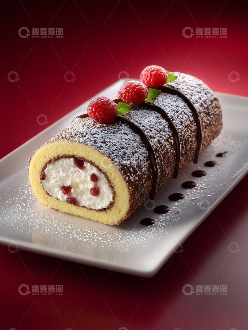 高清大图下载【趣麦麦图】甜品蛋糕卷瑞士卷摄影图16