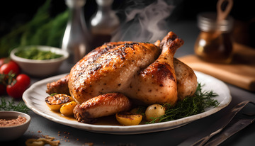 特色美食烤鸡美食摄影