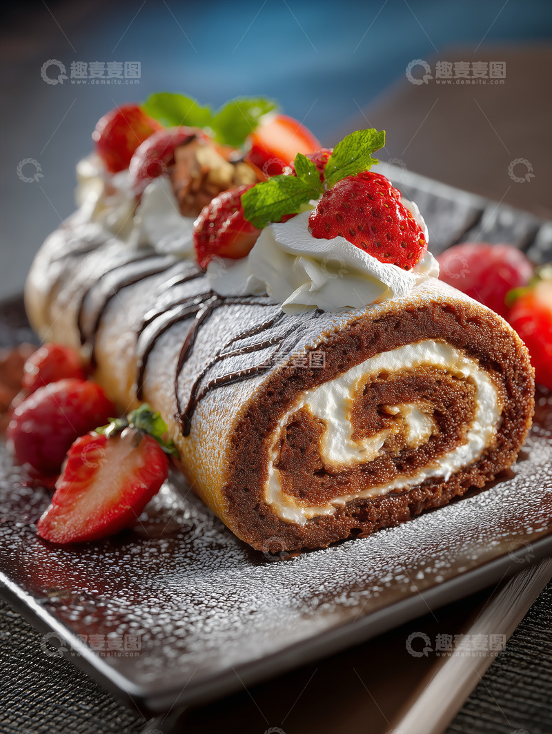 高清大图下载【趣麦麦图】甜品蛋糕卷瑞士卷摄影图13