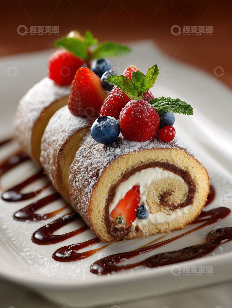 高清大图下载【趣麦麦图】甜品蛋糕卷瑞士卷摄影图35