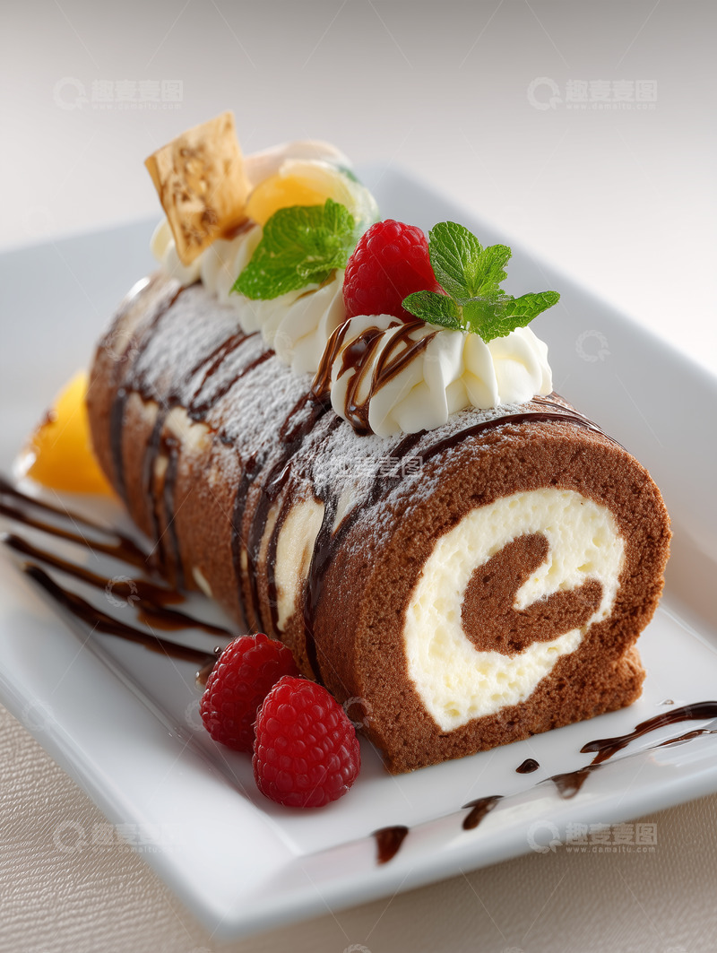 高清大图下载【趣麦麦图】甜品蛋糕卷瑞士卷摄影图3