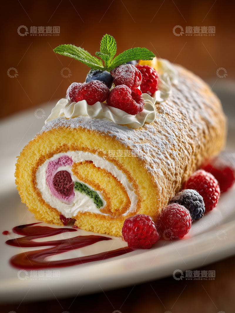 高清大图下载【趣麦麦图】甜品蛋糕卷瑞士卷摄影图22