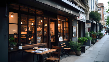 街角的咖啡店街道摄影图