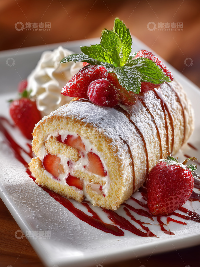 高清大图下载【趣麦麦图】甜品蛋糕卷瑞士卷摄影图15