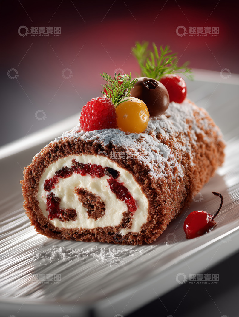 高清大图下载【趣麦麦图】甜品蛋糕卷瑞士卷摄影图30