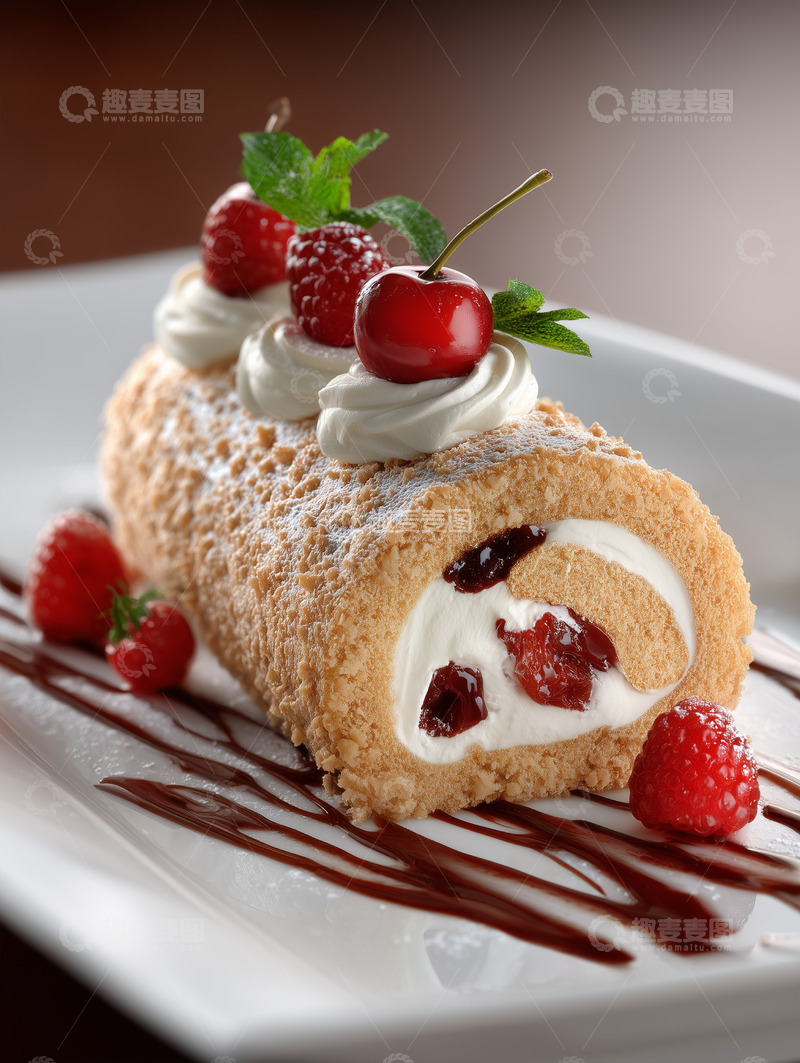 高清大图下载【趣麦麦图】甜品蛋糕卷瑞士卷摄影图23