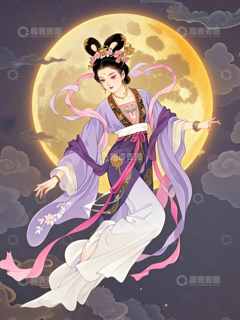 高清大图下载【趣麦麦图】中秋节嫦娥人物11