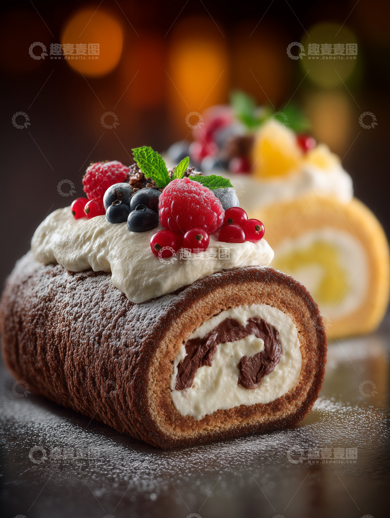 高清大图下载【趣麦麦图】甜品蛋糕卷瑞士卷摄影图17