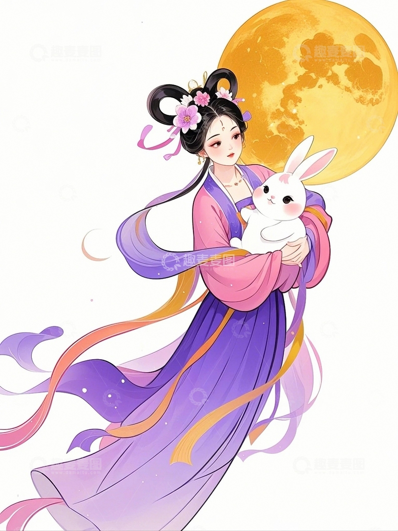 高清大图下载【趣麦麦图】中秋节嫦娥人物5