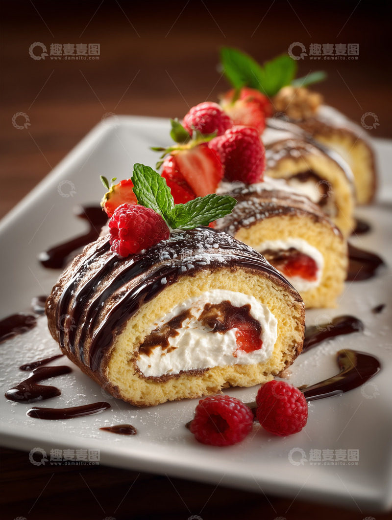 高清大图下载【趣麦麦图】甜品蛋糕卷瑞士卷摄影图31