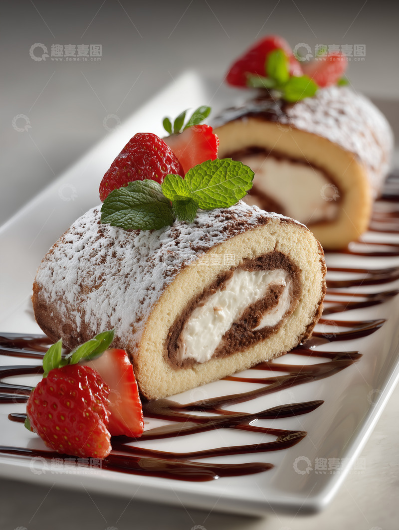 高清大图下载【趣麦麦图】甜品蛋糕卷瑞士卷摄影图14