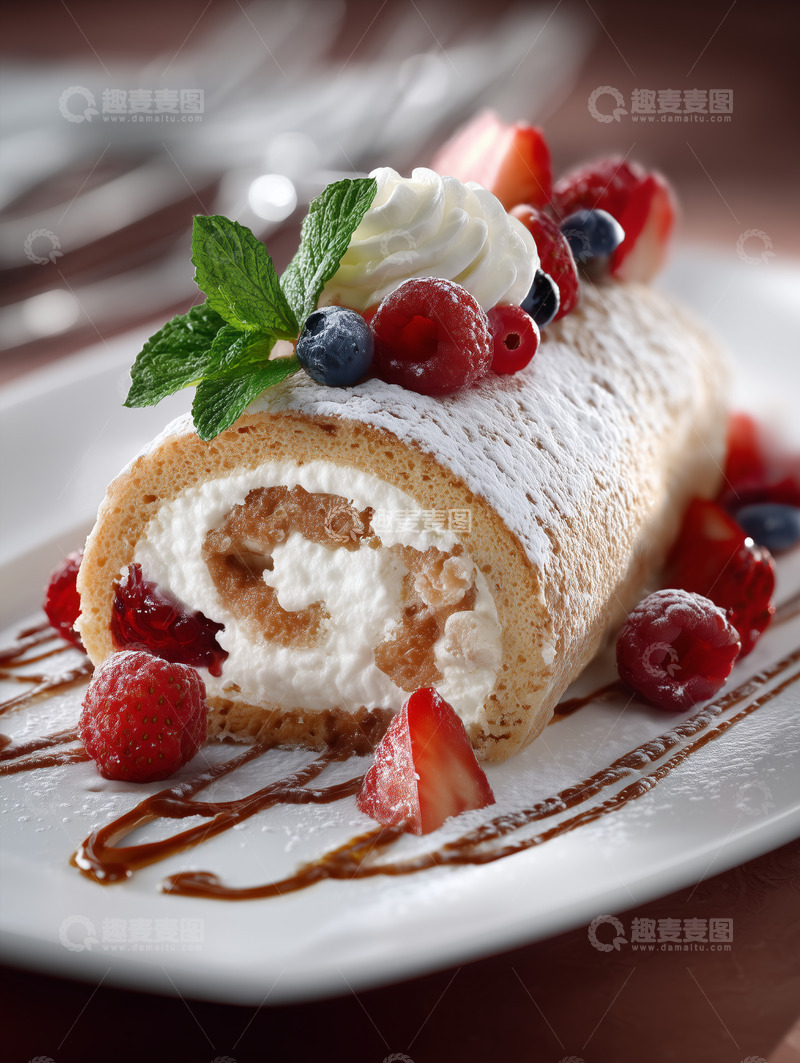 高清大图下载【趣麦麦图】甜品蛋糕卷瑞士卷摄影图19