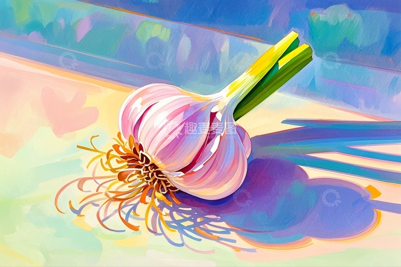 高清大图下载【趣麦麦图】水彩插画大蒜2