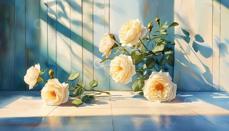 高清大图下载【趣麦麦图】水彩插画玫瑰花