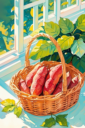 水彩插画红薯