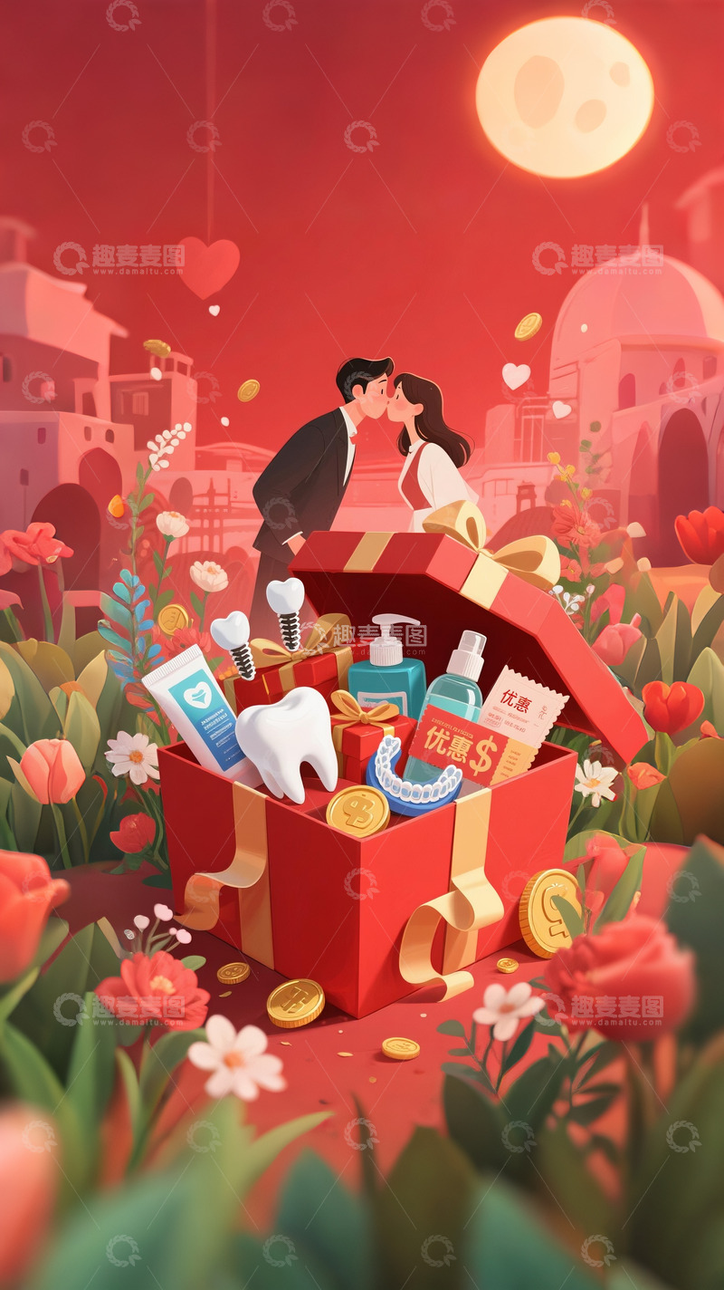 高清大图下载【趣麦麦图】618牙科电商促销海报3D渲染11