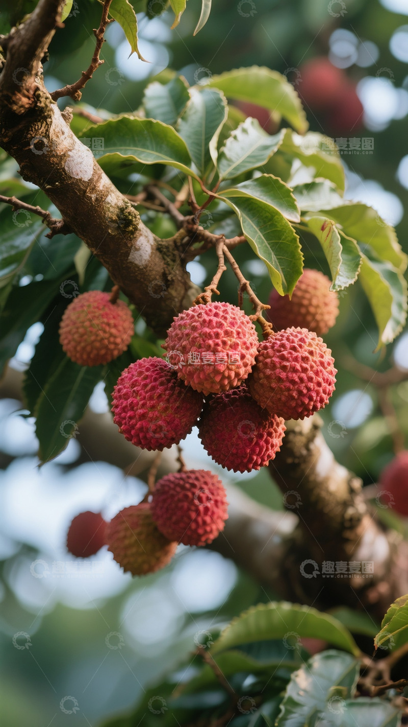 高清大图下载【趣麦麦图】夏季成熟荔枝挂在枝头3