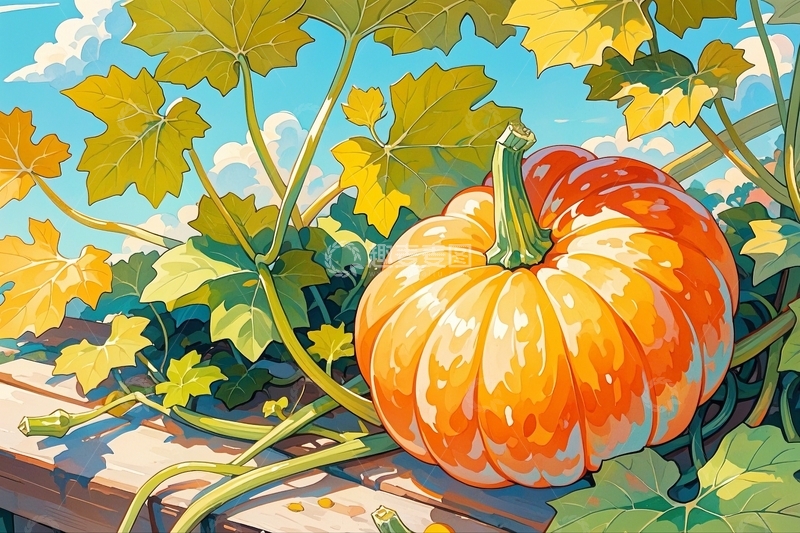 高清大图下载【趣麦麦图】水彩插画南瓜