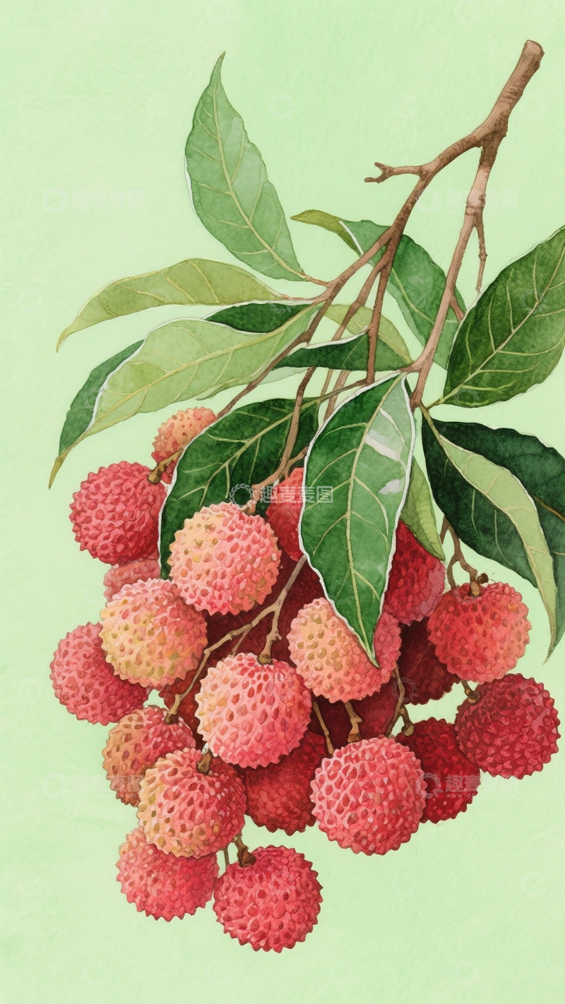 高清大图下载【趣麦麦图】夏季成熟荔枝挂在枝头1