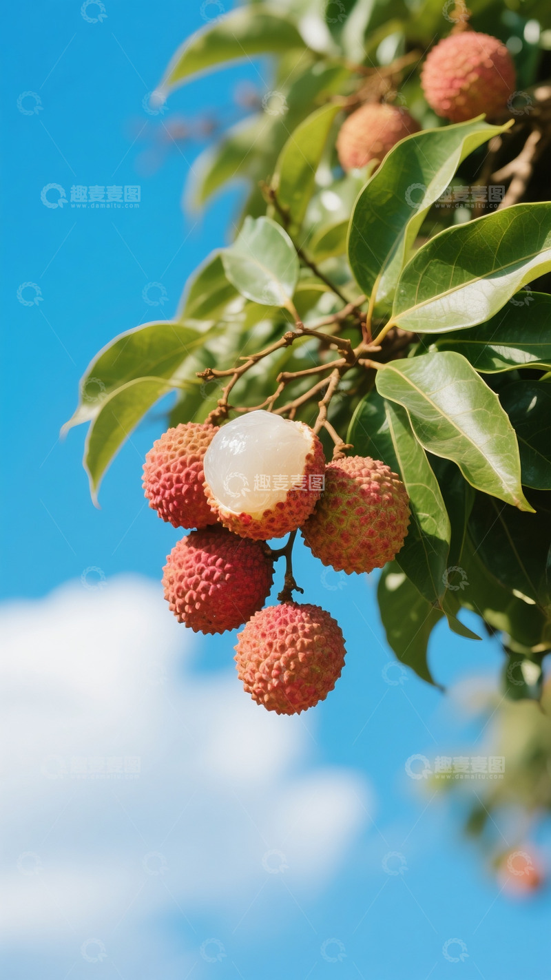 高清大图下载【趣麦麦图】夏季成熟荔枝挂在枝头7