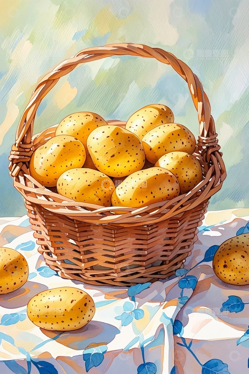 高清大图下载【趣麦麦图】水彩插画土豆5