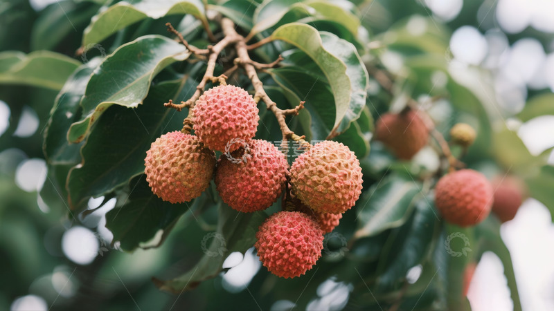 高清大图下载【趣麦麦图】夏季成熟荔枝挂在枝头9