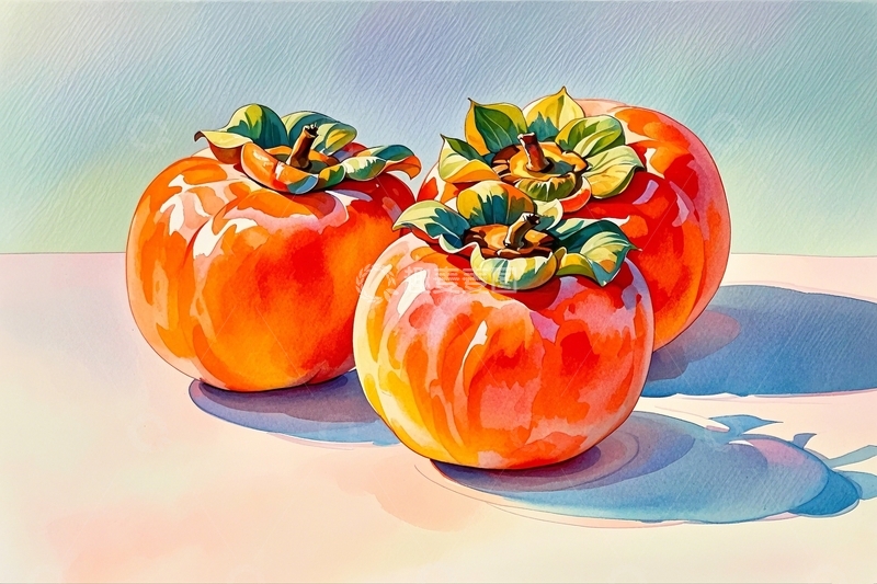 高清大图下载【趣麦麦图】水彩插画红柿子