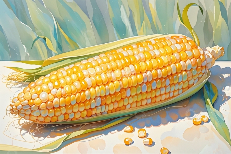 高清大图下载【趣麦麦图】水彩插画玉米